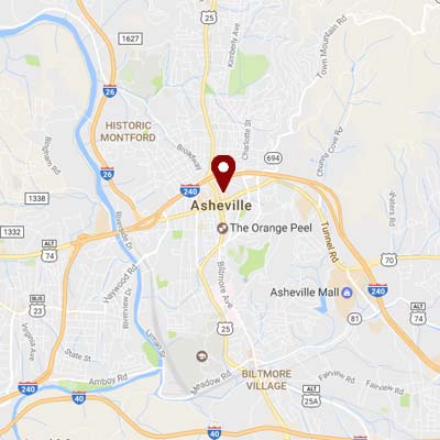 plumber asheville nc map