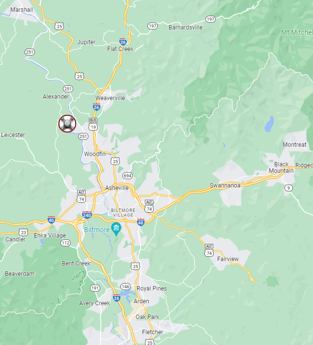 Goodman Plumbing Asheville map